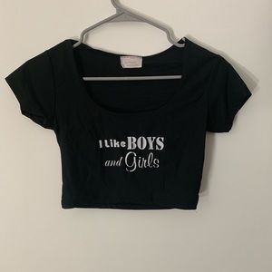 ❤️I like boys and girls crop top